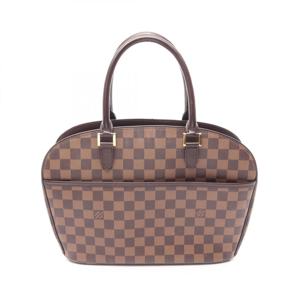 Louis Vuitton Salia Horizontal Damier Top Handle Bag Canvas Leather Ebene Brown